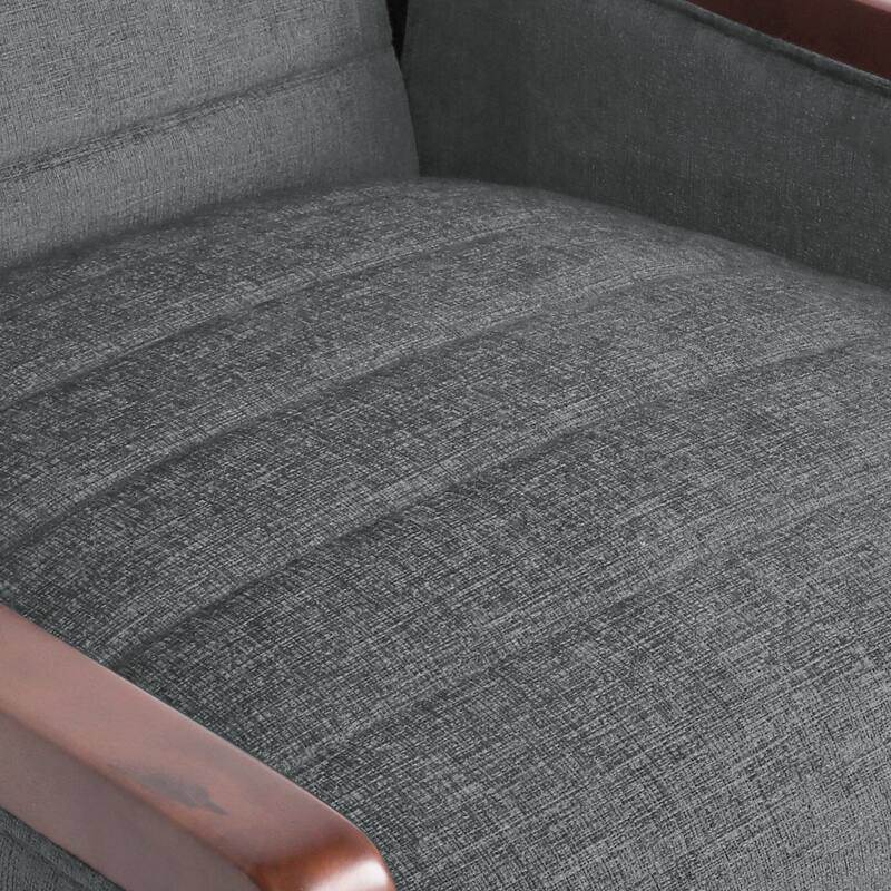 Birch Wood Push‑Back Recliner Chair with Channel Stitching