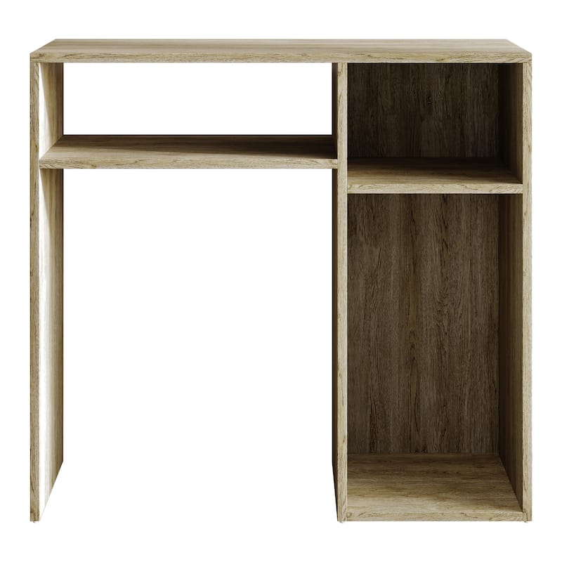 CraftPorch Classic Writing Table with Shelf Cabinet - Light Oak