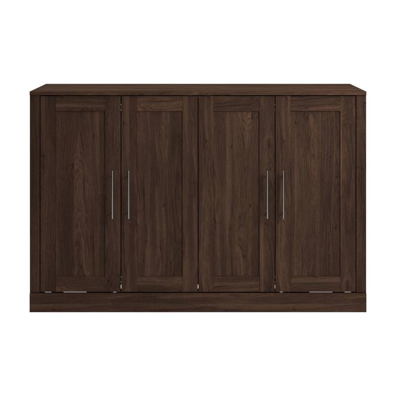 Pur 69W Full Cabinet Bed with Mattress in Bark Gray by Bestar
