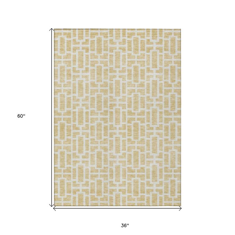 HomeRoots Geometric Transitional Rectangle Outdoor Rug