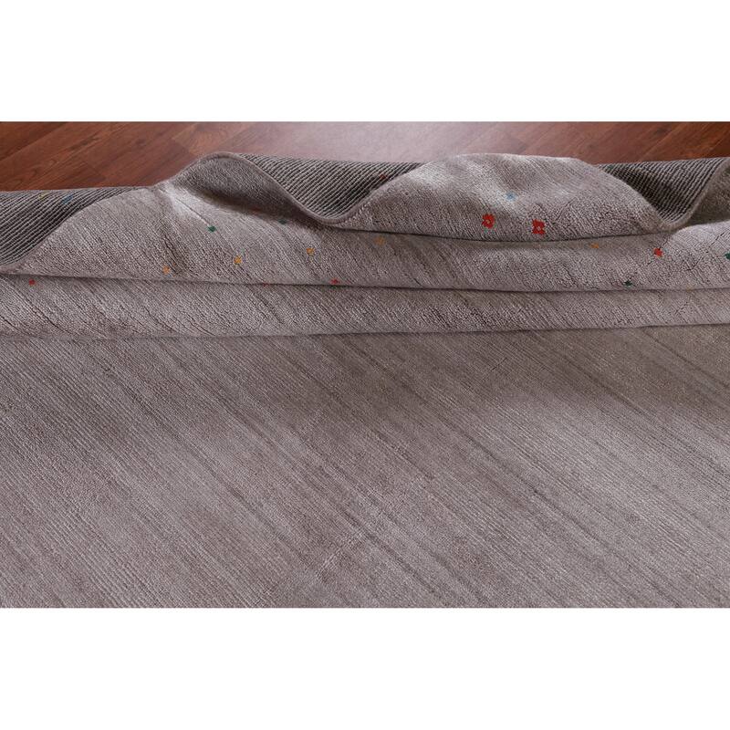 Hand Knotted Oriental 100% Wool Carpet Tribal Tribal Beige & Ivories Gabbeh Area Rug - 12' 4'' X 9' 0''