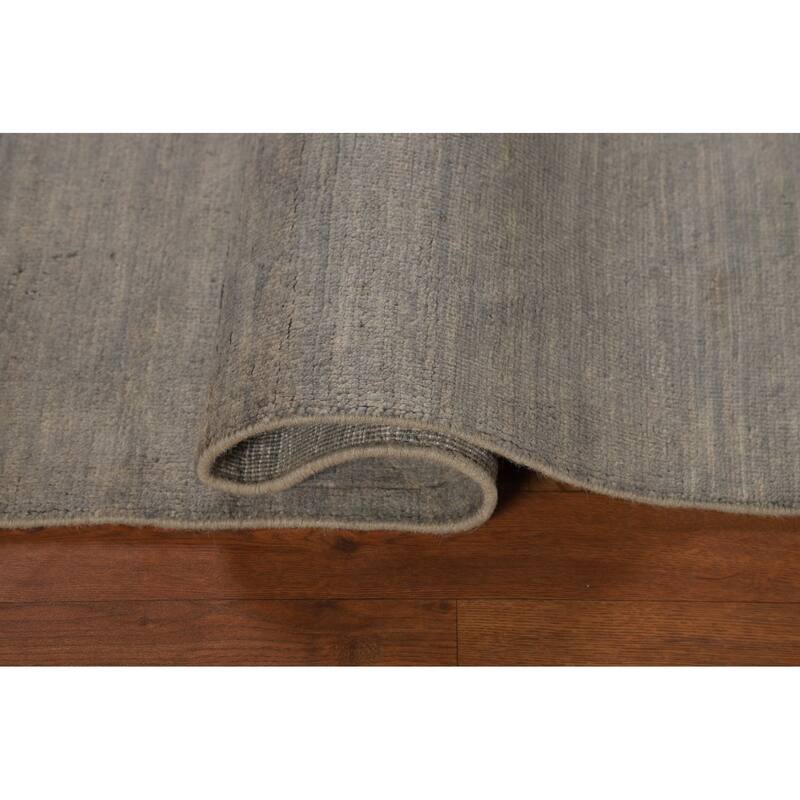 Striped Gray Gabbeh Modern Rug Handmade Wool Carpet - 3'3" x 4'6"