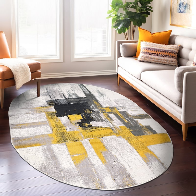World Rug Gallery Modern Abstract Art Area Rug