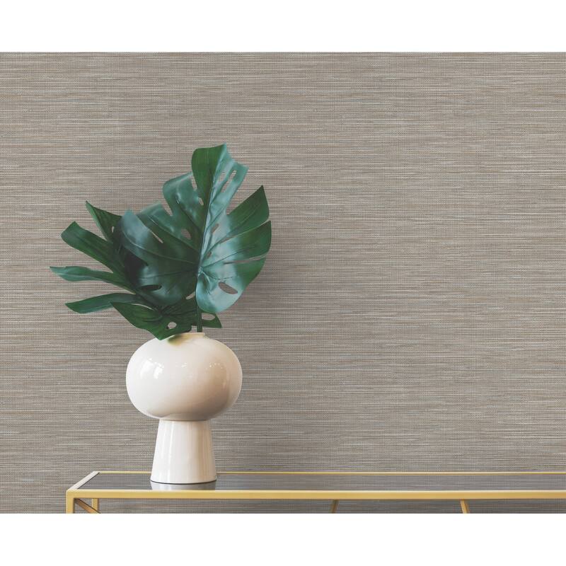 Winn Chestnut Faux Grasscloth Wallpaper