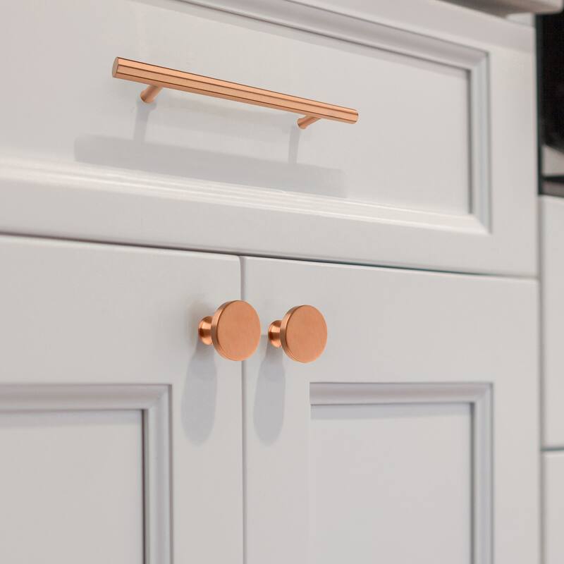 Copper Kitchen Cabinet Knobs 1-1/4 inch (32 mm) Diameter 100% Solid Brass Drawer Knob (10-PACK)