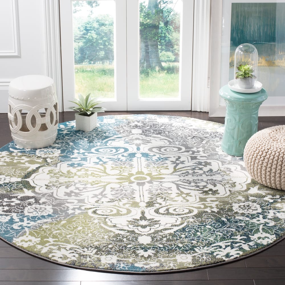 SAFAVIEH Watercolor Alani Modern Abstract Medallion Rug
