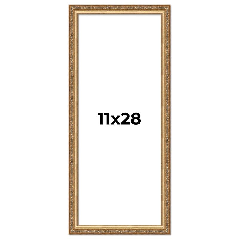11x28 Frame Red Solid Wood Picture Frame Width 1.75 Inches | Interior Frame Depth 1 13/16 Inches