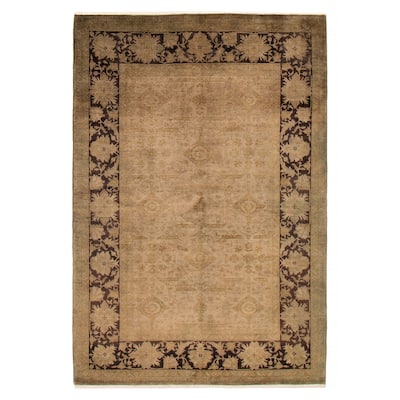ECARPETGALLERY Hand-knotted Vibrance Khaki, Olive Wool Rug - 5'11 x 8'8