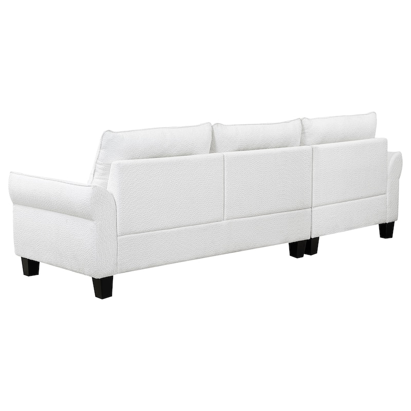 Caspian Upholstered Curved Arm Chaise Sectional Sofa