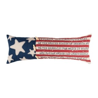 28" x 10" Patriotic Flag Embroidered Throw Pillow