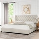 preview thumbnail 2 of 10, Manhattan Tufted Wingback Headboard King Platform Bed