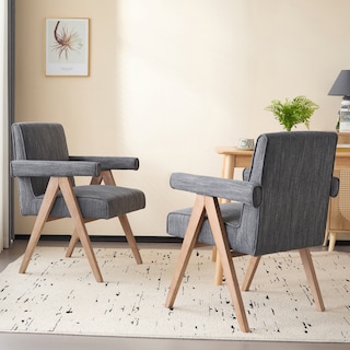Christopher Knight Home Poppy Fabric Arm Dining Chair (Set of 2)