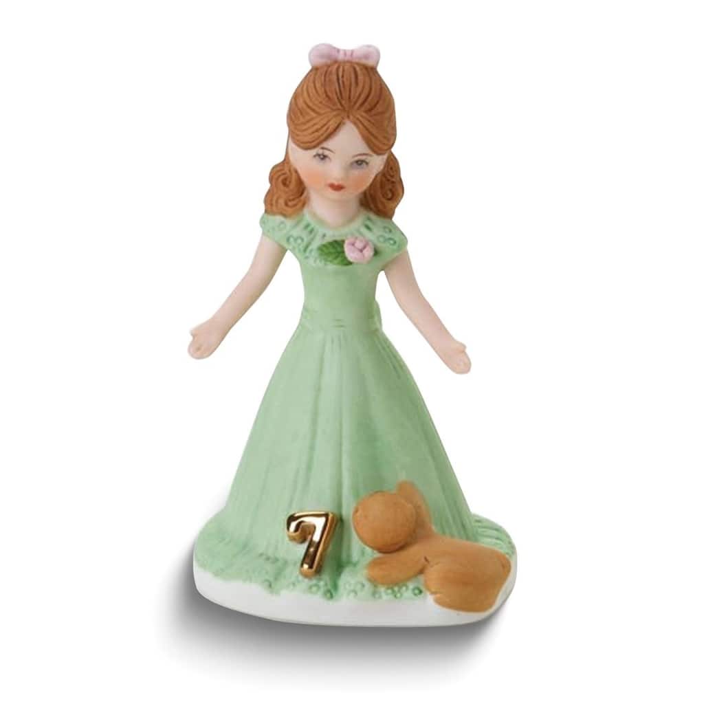 Curata Birthday Girls Brunette Age 7 Porcelain Bisque Figurine