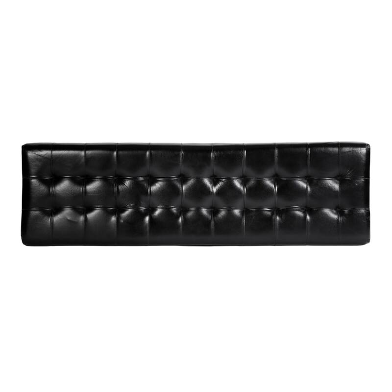 Knox 54 in. W Rectangular Leather and Iron Accent Bench