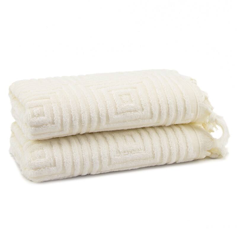 East'N Blue Troya Bamboo Hand Towel (Pack of 2) - Butter Cream