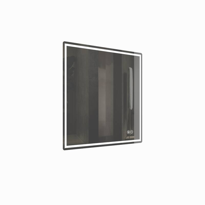 CB HOME Bathroom Mirror with Lighted, LED Wall Mounted Anti-Fog Bathroom Vanity Mirror, Backlit&Front Lighted,Frameless,Dimmable