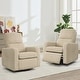 preview thumbnail 11 of 40, Swivel Manual Recliner Chair Teddy Fabric Nursery Glider Rocking Recliner Set of 2 Corduroy - Camel