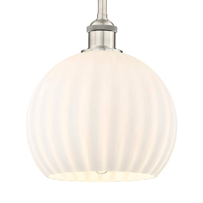 Innovations Lighting 616-1S 11 10 White Venetian Pendant White - Brushed Satin Nickel