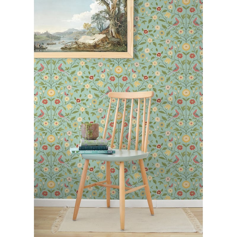 NextWall Bird Toile Peel and Stick Wallpaper