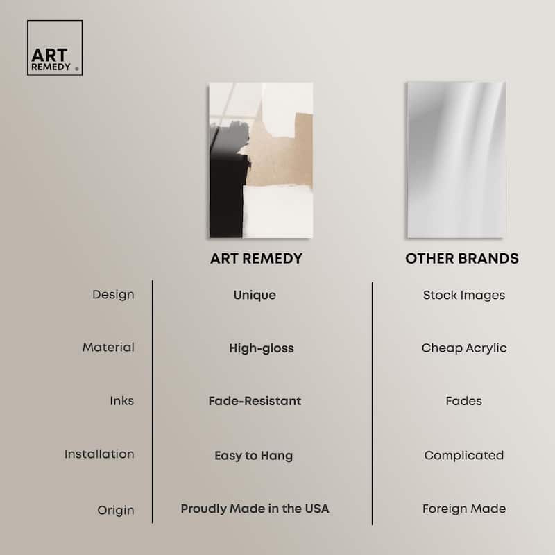 Beige and Black I Acrylic by Art Remedy, Ready to Hang