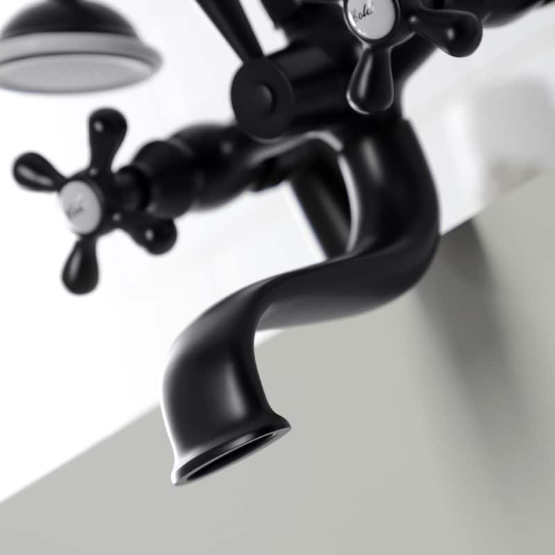 Kingston Brass Deck Mount Clawfoot Tub Faucet with Hand Shower