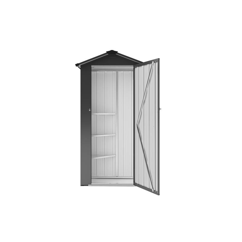 2.5*1.4ft Storage Shed, High Quality Galvanized Iron Sheet, Waterproof Design, Reasonable Internal Space Planning, With Lock