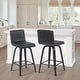 preview thumbnail 69 of 78, Skara Mid-Century Swivel Counter Stool, Upholstered Counter Height Chair with Bentwood Legs Set of 2 - Black Faux Leather & Black