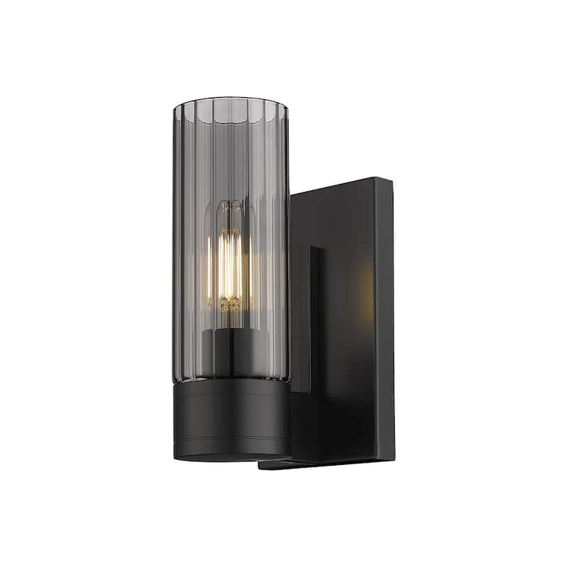 Innovations Lighting 429-1W-10-3 Empire Sconce Empire 10" Tall Wall - Matte Black / Plated Smoke