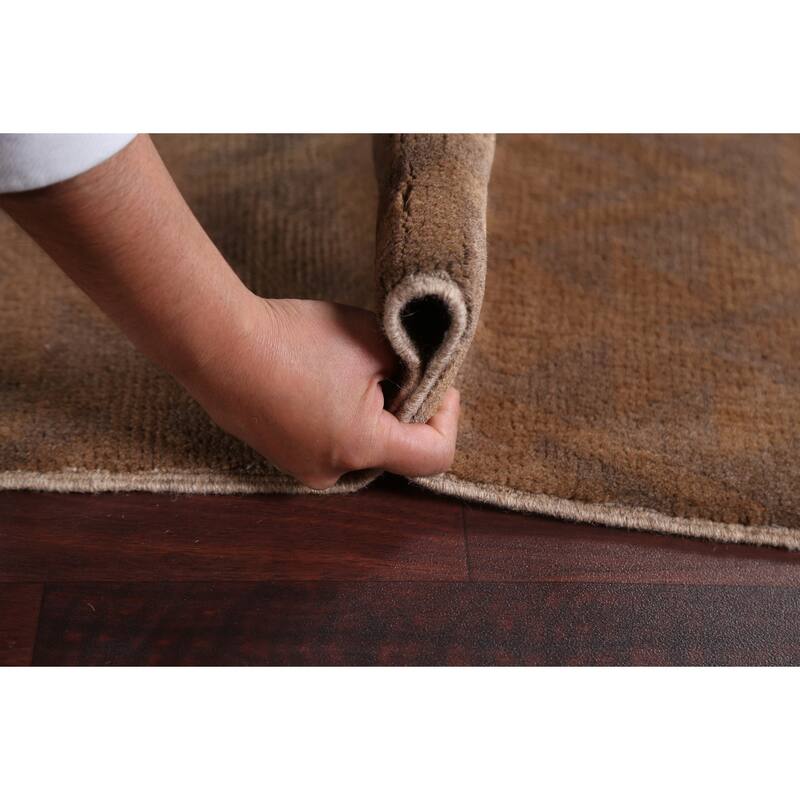 Brown Geometric Gabbeh Kashkoli Oriental Area Rug Handmade Wool Carpet - 5'8" x 7'8"