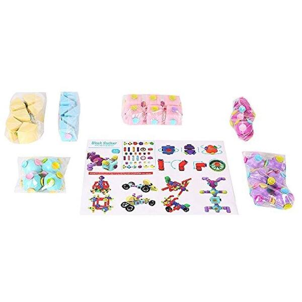 slide 2 of 6, 82 Pcs DIY Magnetic Sucker Building Blocks Toys - Mulit - :60*39*7cm