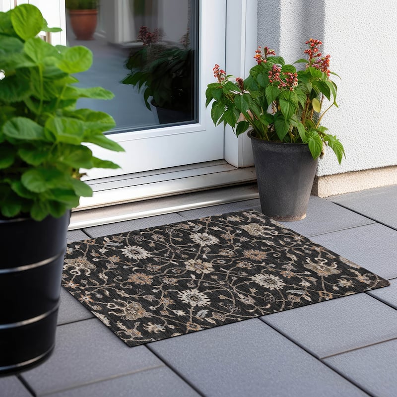 Machine Washable Indoor/ Outdoor Traditional Persian Chantille Rug