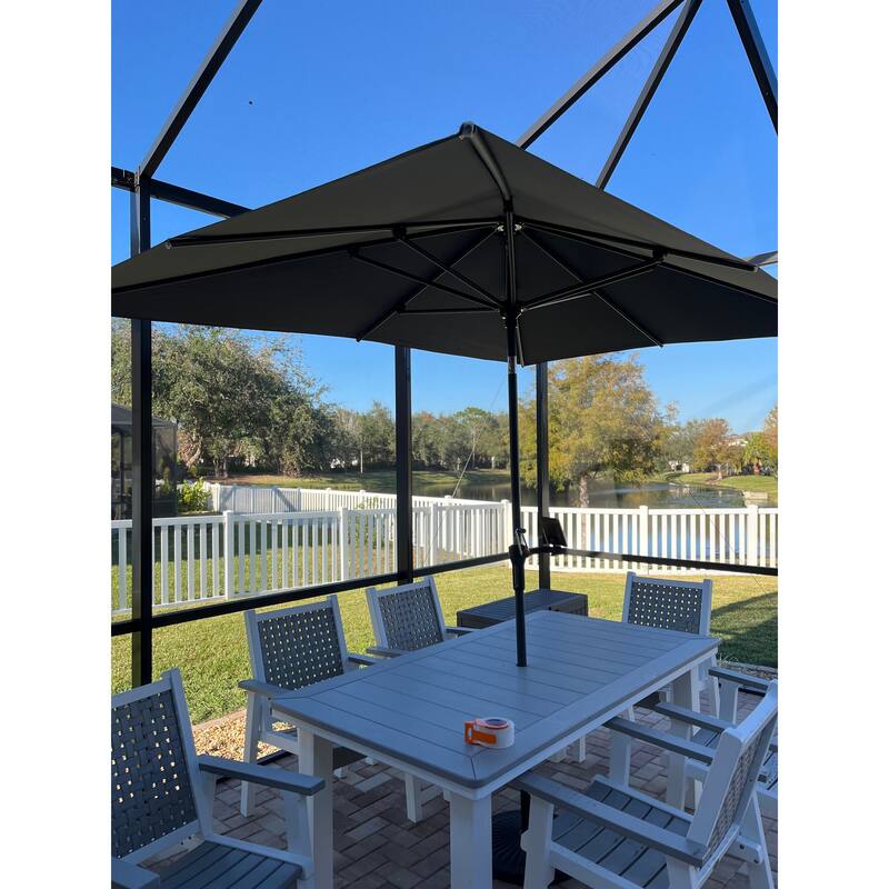 PURPLE LEAF Heavy-duty Crank and Tilt Table Umbrella Outdoor Patio Market Umbrella