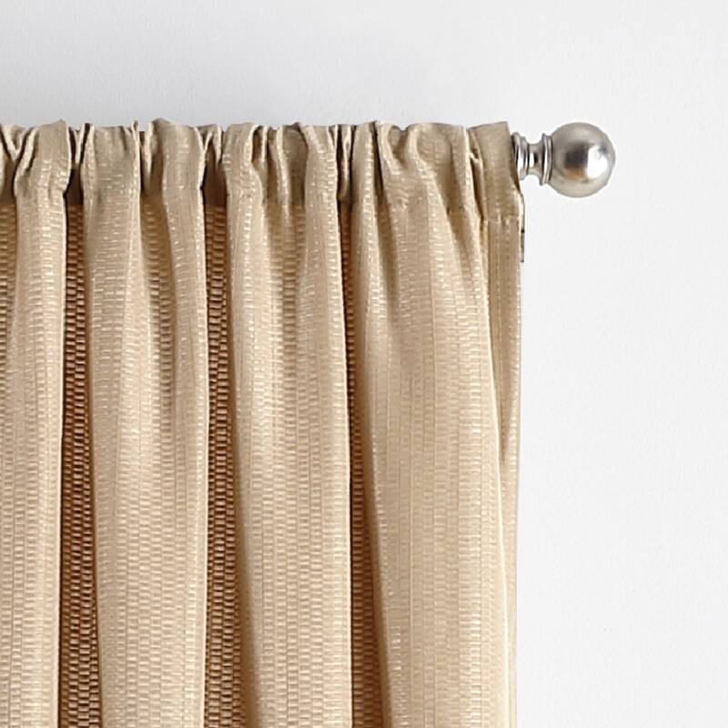 Martha Stewart Chenille Stitch Semi Sheer Rod Pocket Window Curtain - Panel Pair or Valance
