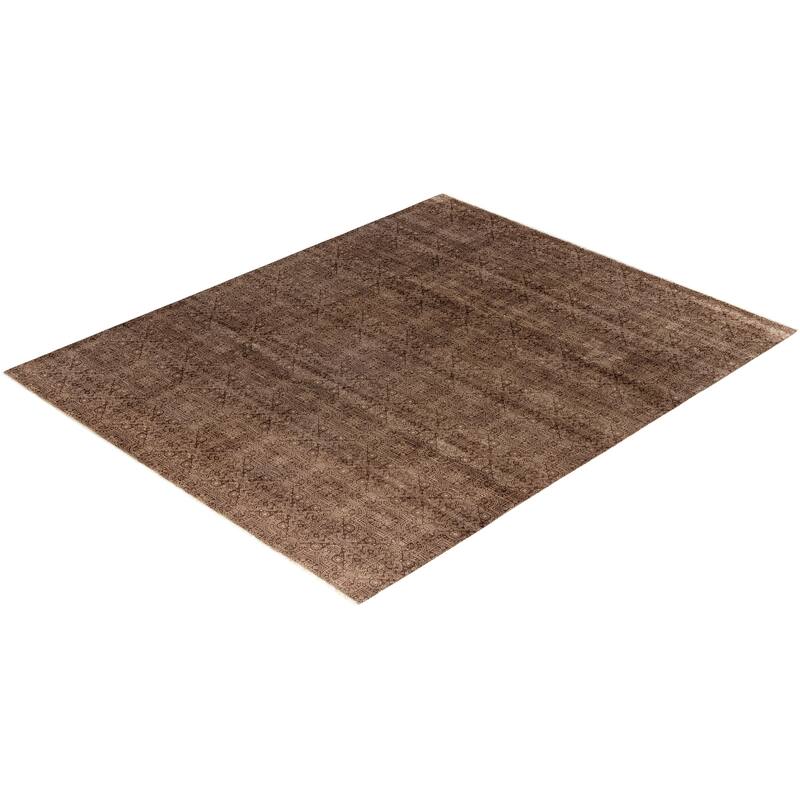 Gabbeh One-of-a-Kind Hand-Knotted Area Rug, Brown - 8' 2" x 10' 4"