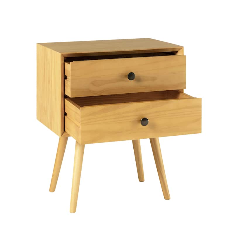 Middlebrook Mid-Century Modern Solid Wood 2-Drawer Nightstand