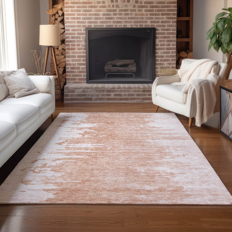 Machine Washable Indoor/ Outdoor Chantille Abstract Ombre Rug