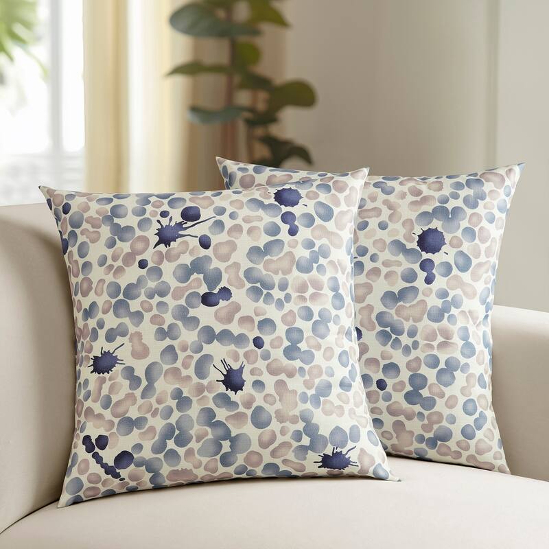 Exclusive Fabrics Printed Cotton Throw Pillow Covers 18 X 18 - Textured Decorative Pillow Covers (Set of 2)