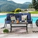 preview thumbnail 5 of 23, Patio Festival 2-Piece Outdoor Metal Sofa with Coffee Table Set