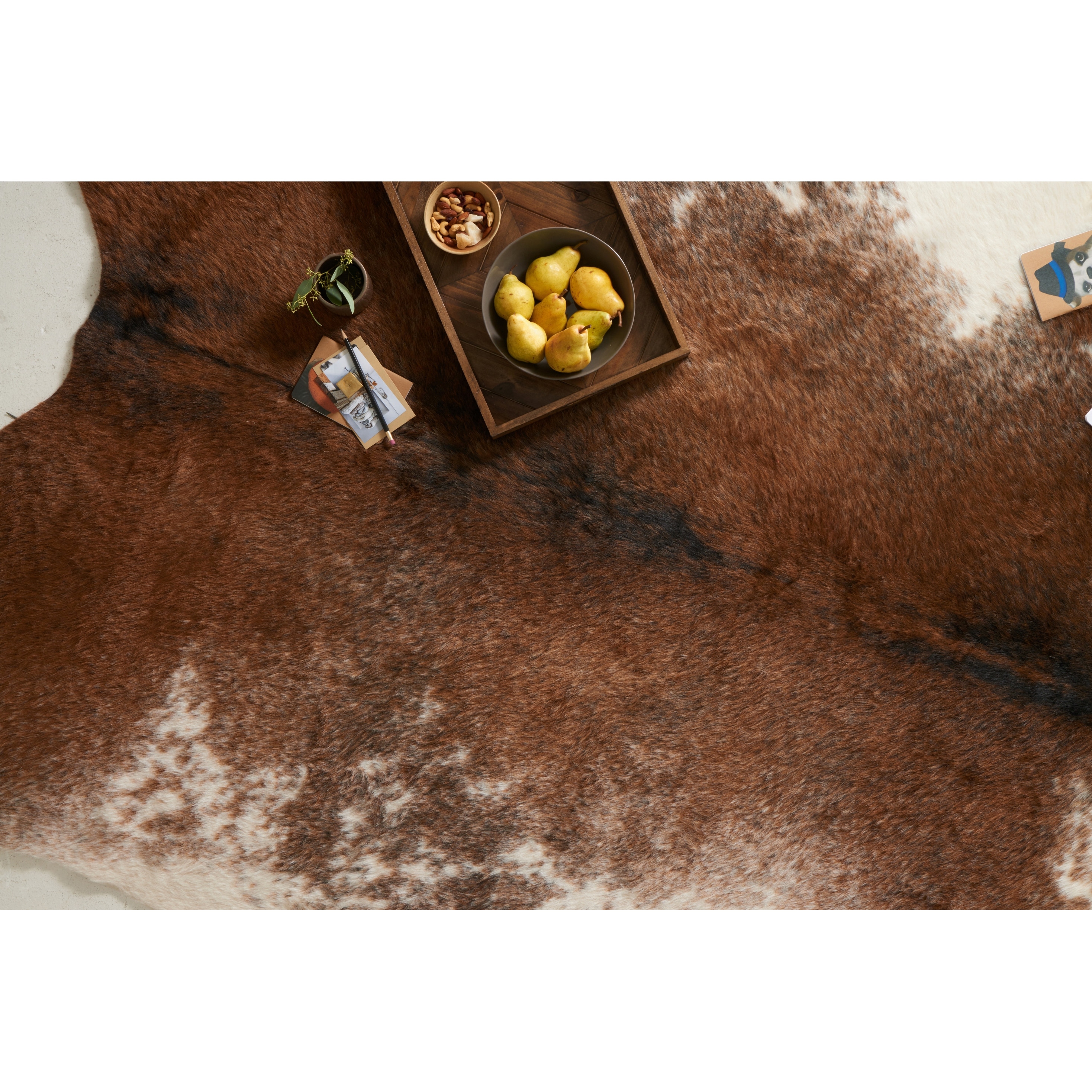 Pine Canopy De Soto Faux Rawhide Coffee Ivory Rug 3 10 X 5 5