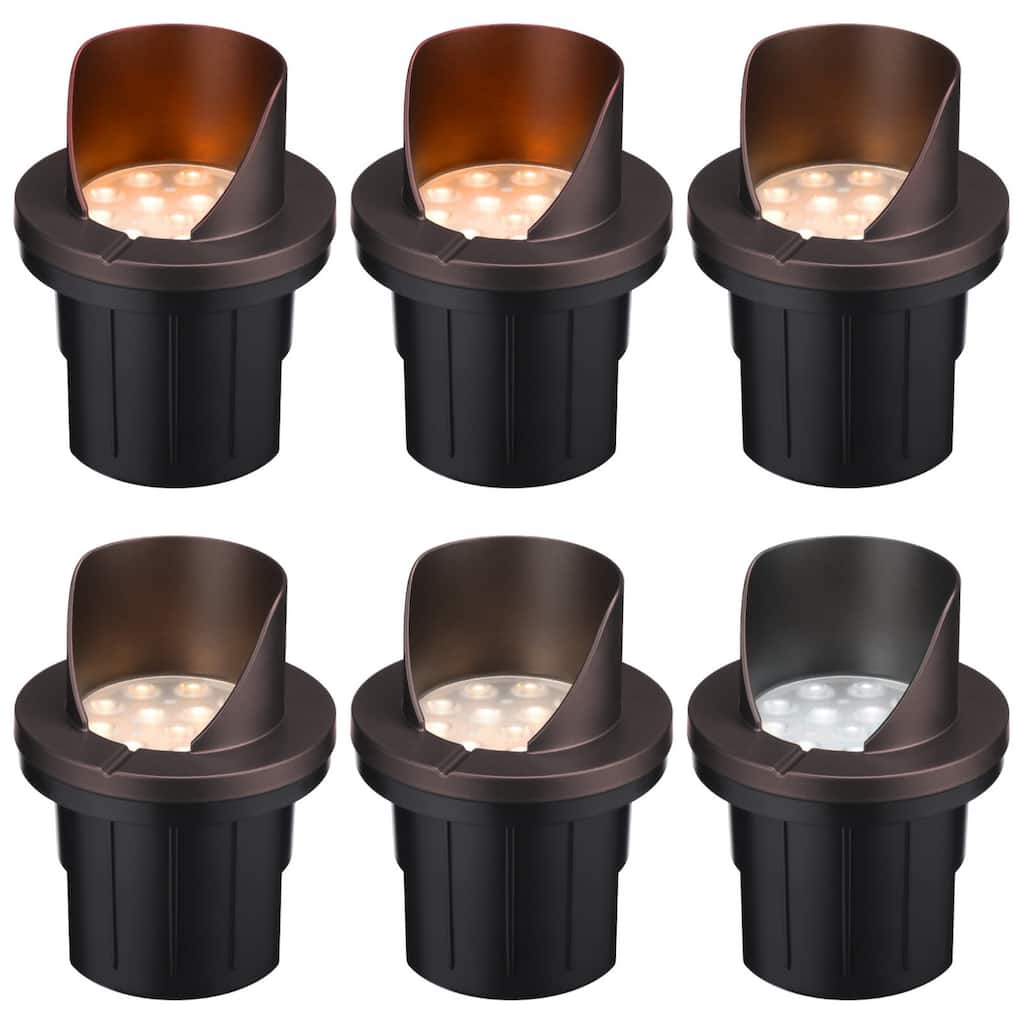 6 Pack Landscape 5W Shielded Well Light Low Voltage 5CCT Selectable