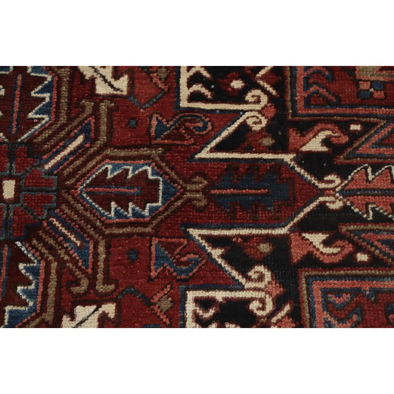 Hand Knotted Oriental 100% Wool Carpet Traditional Medallion Red Heriz Area Rug - 10' 1'' X 7' 1''