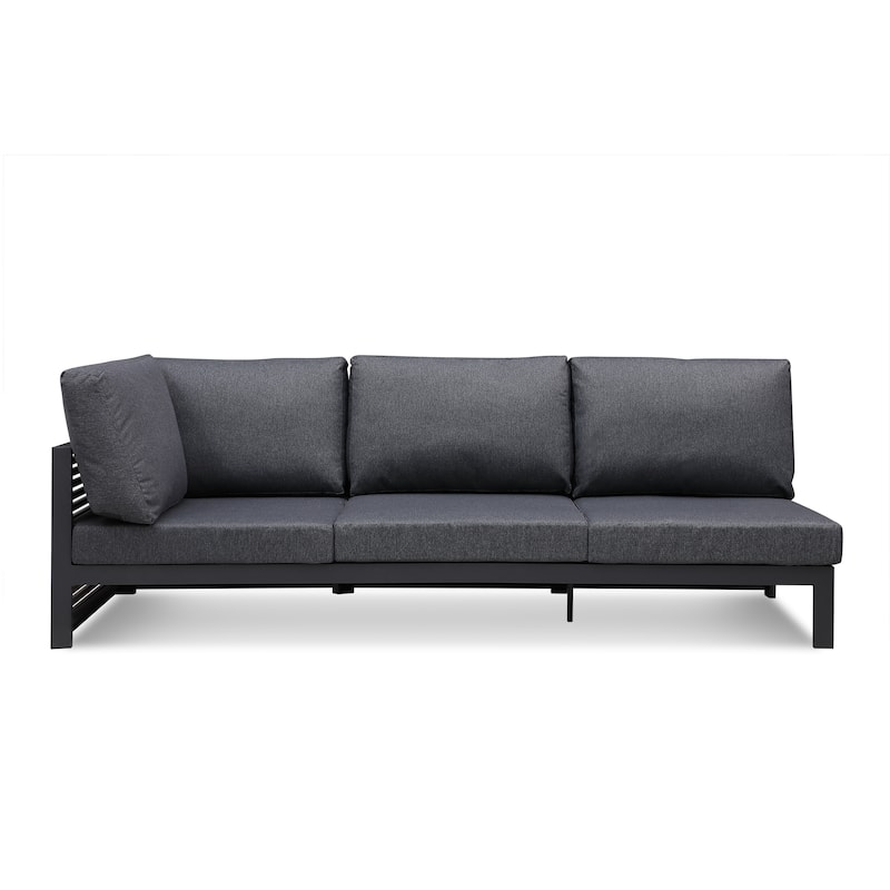 Cadora Teak Patio Sectional 3-seater- Right Hand Facing 96.85" - N/A