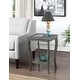 preview thumbnail 4 of 14, Convenience Concepts American Heritage Square End Table with Shelf Wirebrush Dark Grey