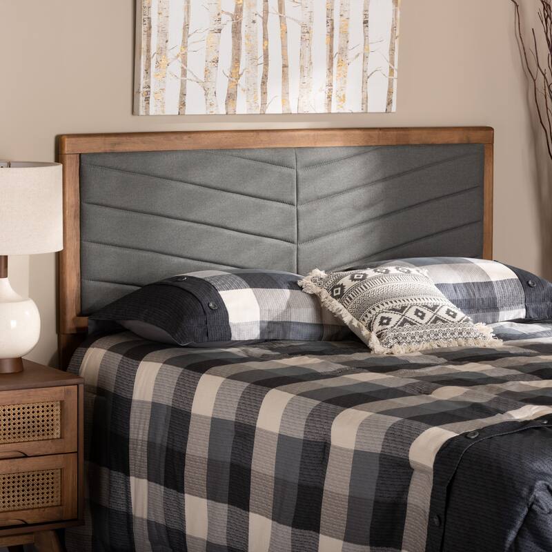 Iden Modern and Contemporary Wood Headboard-Dark Grey