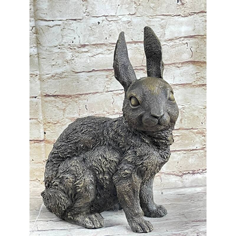Hot Cast Bronze Bunny Imitative Rabbit Sculpture Statue Figure Figurine By Milo 13 Inches X 12 Inches