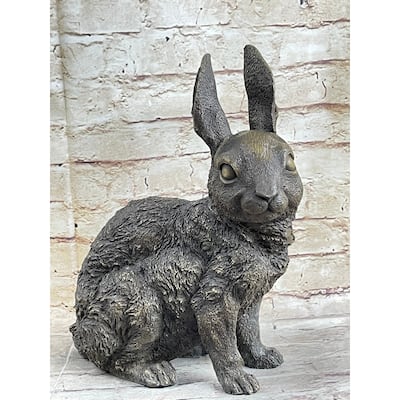 Hot Cast Bronze Bunny Imitative Rabbit Sculpture Statue Figure Figurine By Milo 13 Inches X 12 Inches
