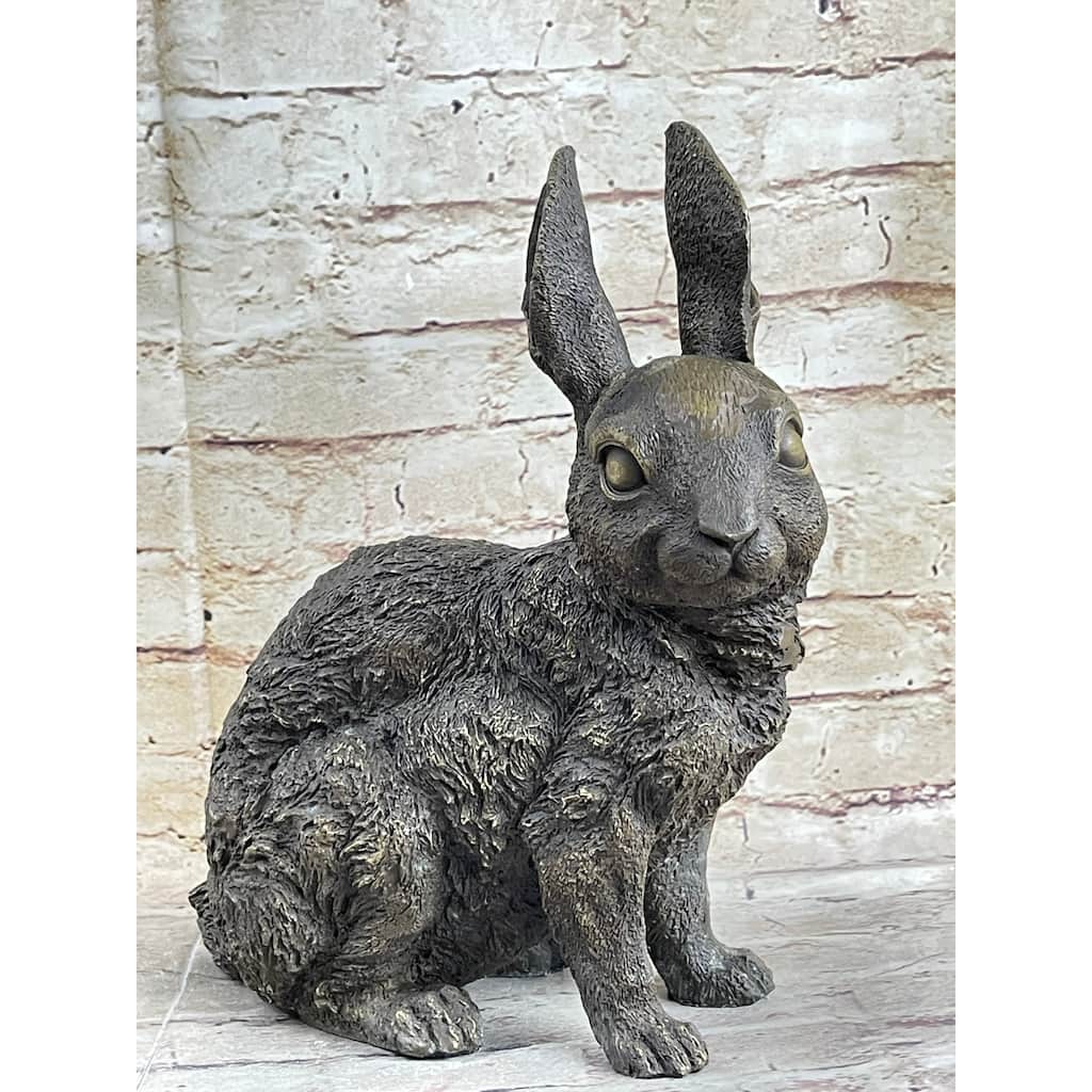 Hot Cast Bronze Bunny Imitative Rabbit Sculpture Statue Figure Figurine By Milo 13 Inches X 12 Inches