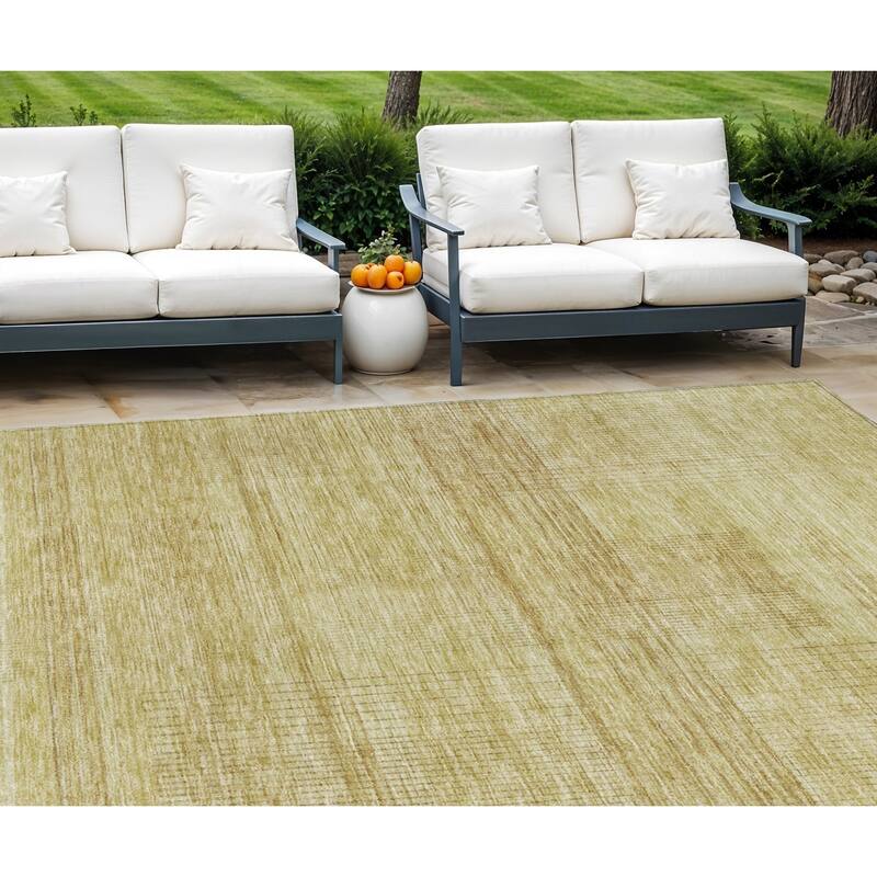 HomeRoots Striped Transitional Rectangle Outdoor Rug - 8' X 10'