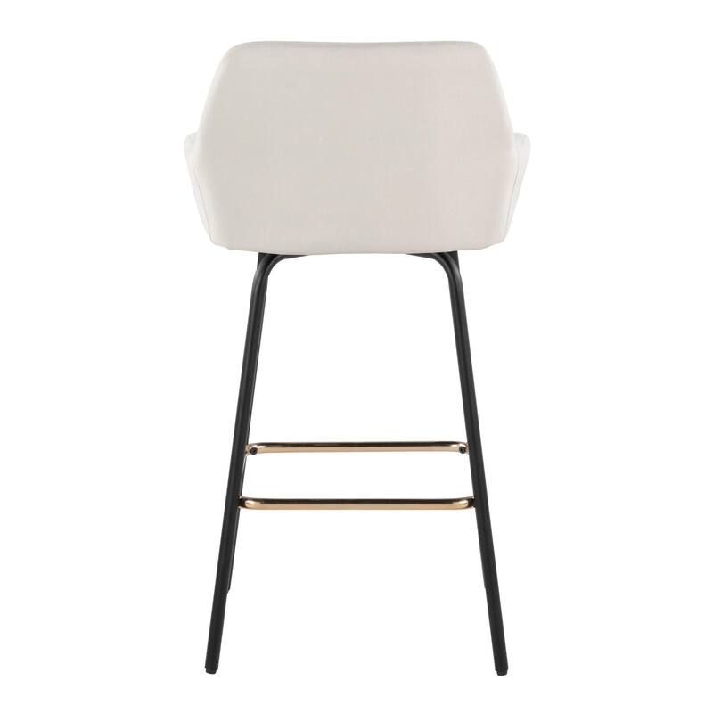 Porch & Den Galotti Fixed Height Counter Stool with Metal Legs & Square Footrest (Set of 2)