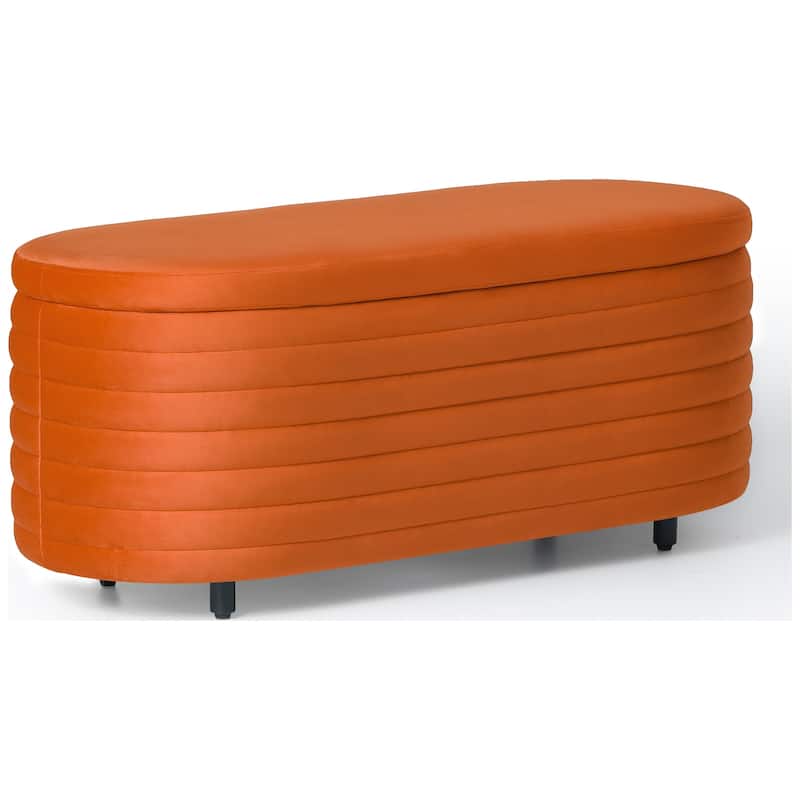 Farrah Velvet Polyester Flip Top Storage Ottoman - 42"
